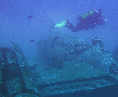 French divers discovered the wreckage of an American bombardier fighter plane which was shot down in