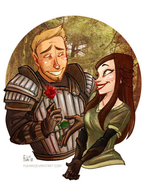 maricsblade:confessionsofadragonageaddict:commission - rose by *FukariOh, this is pretty cute.