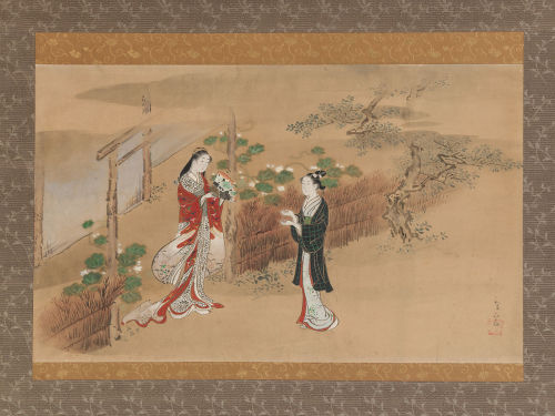 Evening Faces (Yūgao) chapter from The Tale of Genji by Kawamata Tsunemasa, 18th c