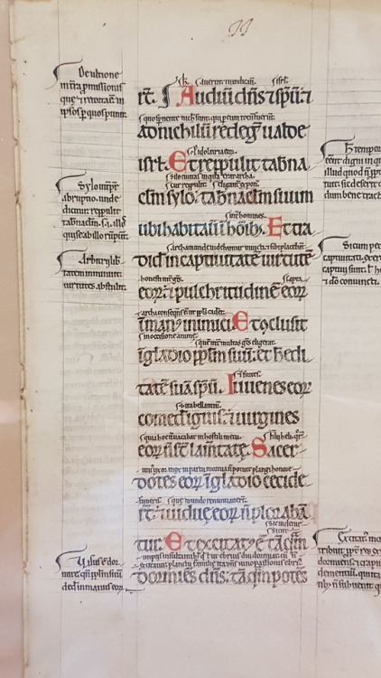 Ms. Coll. 591 Folder 31 -Glossed psalter leafSometimes what we have is only a fragment!This is a lea