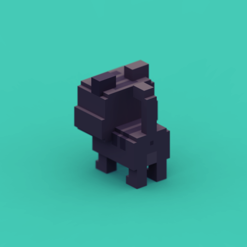 Voxel cat for TITO game