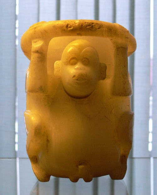 Vessel in the shape of a monkey, thought to be Aztec.  Now in the Ethnologisches Museum, Berlin