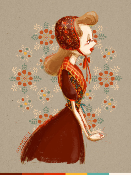 Sketches of Dutch trad costume. It is very interesting there are a lot of lovely local styles! sketc