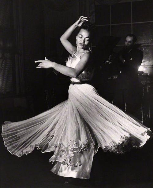 twixnmix: Eartha Kitt and orchestra leader Frank Weir at Churchill’s Club in London, 1951. Pho