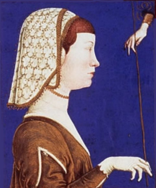 Portrait of Eleonora d'Aragona, Duchess of Ferrrara by Cosmè Tura from a manuscript ‘Il modo di rege