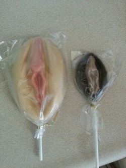 goddess-of-debauchery:  god-of-debauchery:  These are the chocolate and butterscotch vaginas I got today.  I knew you would grow a pair eventually.  Ha ha ha, fuck you.