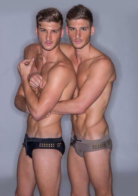 Beautiful twins in Marcuse Stud swimwear.