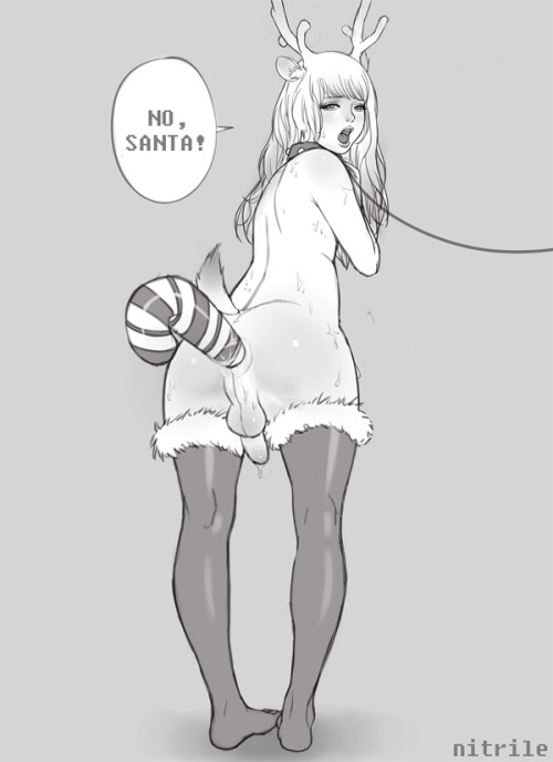 futanariobsession:  Santa’s femboi reindeer by Nitrile See more shemale and futanari hentai at Futanari Obsession