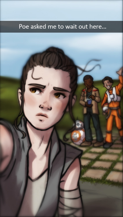 worth-three-portions:critter-of-habit:Snapchat shenanigans at the Resistance Base - Rey gets her own