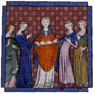 The betrothal of Alphonso of Castile and Eleanor Plantagenet,before 1300 from an ancient Manuscript