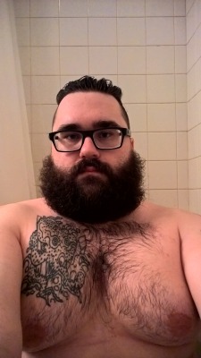 chubbyaddiction:  horny-geology-wolf:  Maybe I will post some selfies on here sometimes. What do people think about that?  Woof, wet fur… 