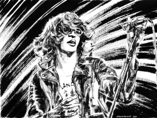 Joey Ramone. Black Ink on watercolor paper.16 “ x 12”. Edit: sold. DM to claim. First come first ser
