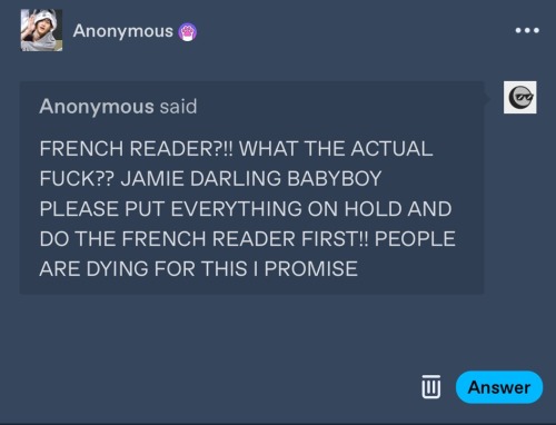 Sinceeveryoneisobsessedwithourfrenchreader,lemmeaddsomething.1,he'snotmuchofahugger,andwaymoreofakisser.2,herandomlyusesfrenchsayingsanditsoundshotafwithhisvoice.3,he'sseductiveaf(cuzhe'sfrench,duh.)4,elegantbishwithsilkshirts.5,GLOBALAMBASSADORFORHERMESLESGOOOO!!6,maboianoverachieverwhowenttosorbonneuniversity.