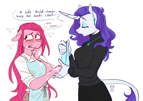 red-x-bacon:  A lady must always be presentable! Featured :  Pinkie Pie / RarityTwitter | Patreon | Stream