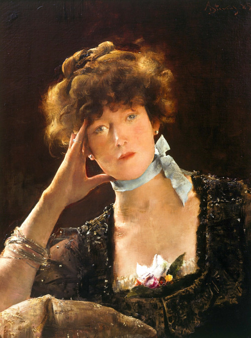 podsteklom:Портрет Сары Бернар (Portrait of Sarah Bernhardt). 1885. Альфред Стевенс (Alfred Stevens)