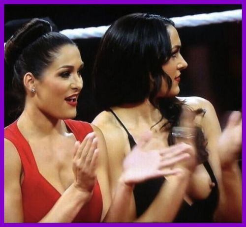 nude-celebz:  WWE Diva BrieBella nip slip on Raw ;>