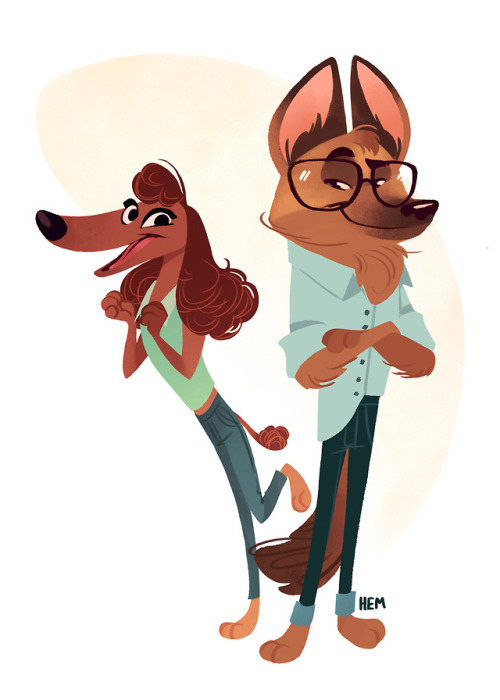 I couldn’t miss out on Dogsonas! I’m a ridiculous poodle and my fiance is a trusty German Shepard ( 