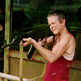 like-a-winter-machine:  Carol Peletier + weapons (requested by queen-carol)   Man,