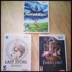 shingekinokyle:  Been meaning to post this one for a while. All three #operationrainfall games! #thelaststory #pandorastower #xenoblade