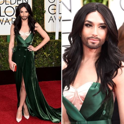 vispreeve:Conchita Wurst | Golden Globes 2015