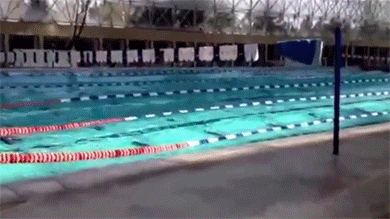 onlylolgifs:Mexico’s 7.2 Earthquake at a Swimming Pool 