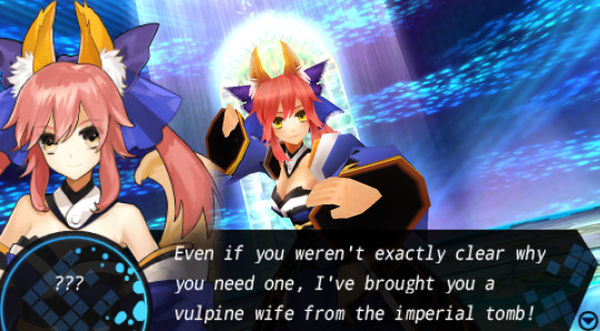 hakuno: [limp on the floor, in immense pain, almost dead]tamamo: i want that one