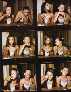 yveshoney:Naomi Campbell and Kate Moss eating ramen together