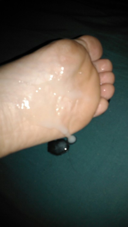 toered:  Been asked to Cum on wife’s feet.  Here you go.