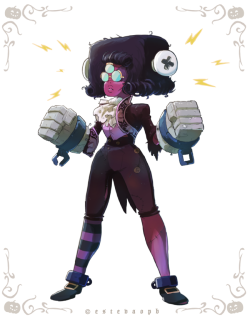 estevaopb:  Horror Universe Dr. Frankenstein´s Garnet! She has gloves made out of friggin´concrete!   Steampunk Gems/High School Gems/Medieval Gems /Space Gems   