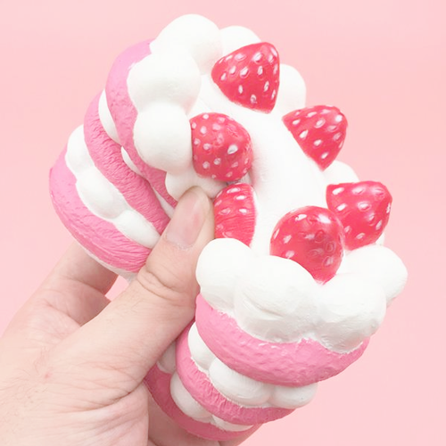 pinkublr:  ♡  jumbo strawberry cake squishy  //  15% off discount code - Wallis15 &nb