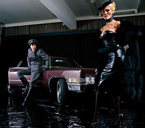 robinssoontobedefunctblog:Bryan Ferry and Amanda Lear photographed by Karl Stoecker for cover shoot 