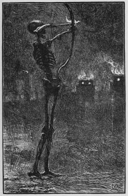 x5079x:  John Everett Millais - Death Dealing Arrows, 1868.