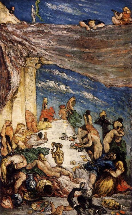 lyghtmylife:  Cezanne, Paul [French Post-Impressionist Painter, 1839-1906] The FeastLe festin (l’Orgie)(also known as) Le banquet de Nebuchadnezzarc. 1867Oil on canvas51 3/4 x 31 7/8 in. (130 x 81 cm)Private collection 