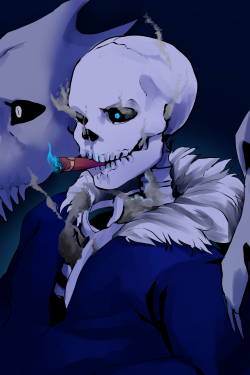 neveromininart:  On days like these, kids like you…   S h o u l d b e b u r n i n g i n h e l l.Posting the two skelebros together! Personally I like Sans more, maybe bc the composition is focused on him more idk? Both inspired by this! Main Blog  