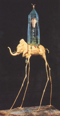 salvadordali-art:   Space Elephant    Salvador Dali   Never paint after licking frogs. Let me tell you!!