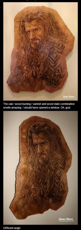 brightorangemango:  do-not-feed-the-animal:  majesticthoriness787:  majestickyle77:  Thorin Oakenshield Wood Carving  this is simply AMAZING!  WHY DOES THIS ONLY HAVE SIXTY THREE NOTES  oh my 