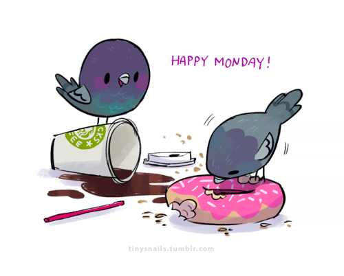 tinysnails:happy monday! pidges need their pick-me-up too ok