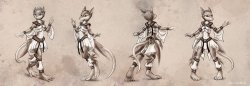 &lsquo;Rat Dance Costume model sheet&rsquo; I just stumbled across this when i was looking for bloggable-sized images of the other rat ninjas from Magic. It&rsquo;s pretty awesome :D And hey, it&rsquo;s older, pre-pone kp-shadowsquirrel art! What a small