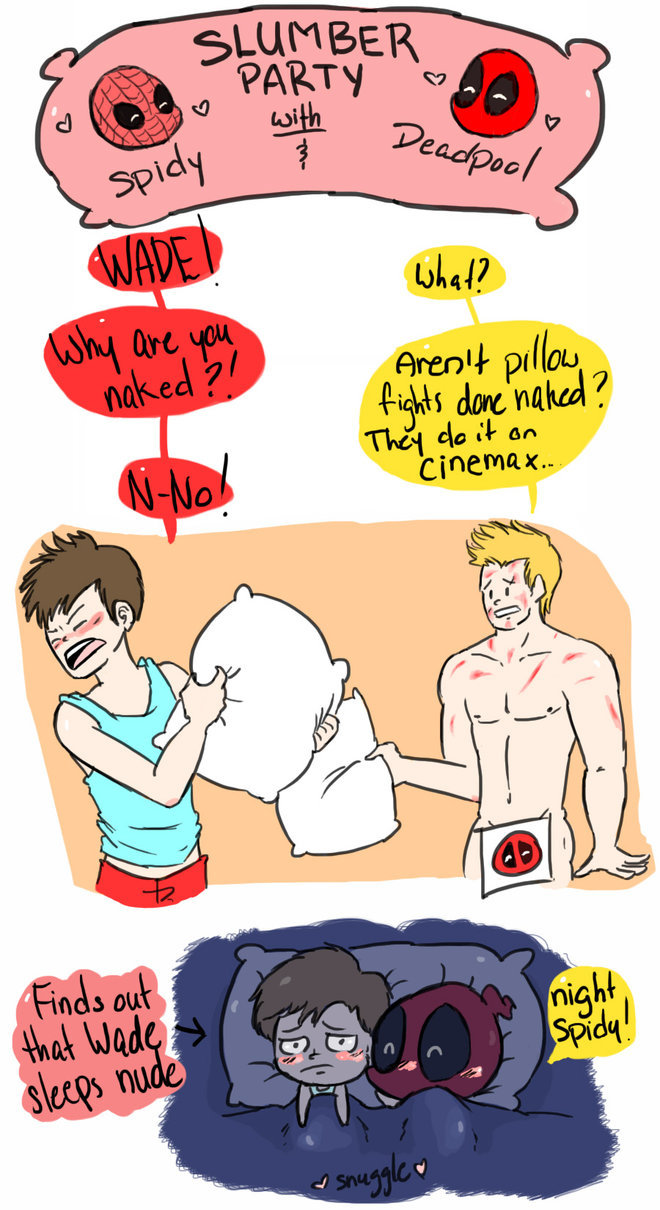 lospaziobianco:  Slumber Party Adventures! PT:1 [Spidypool]by *LordBeef     