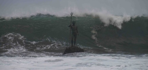 vintagepales2:Statue of Neptune,Melenara Beach, Gran Canaria  by LA CÁMARA DE JUAN 