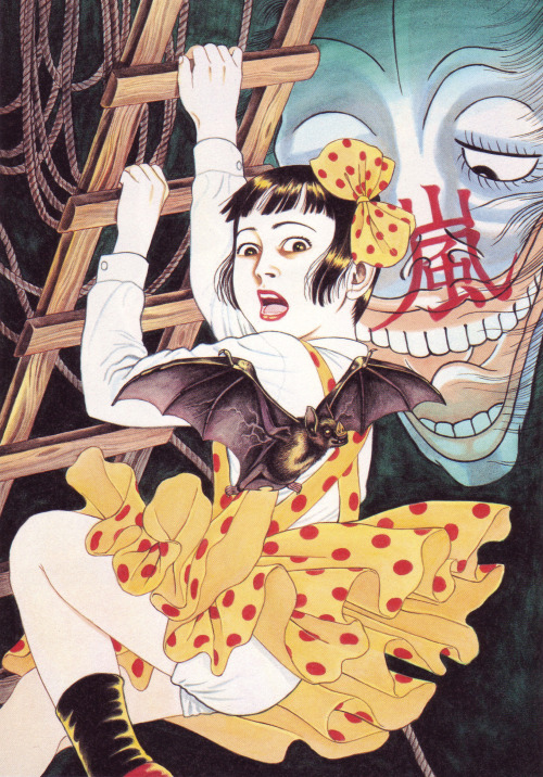 Suehiro Maruo aka 丸尾末広 (Japanese, b. 1956, Nagasaki, Japan) - Illustrations from Shōjo Tsubaki serie