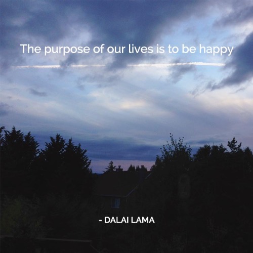 “The purpose of our lives is to be happy”