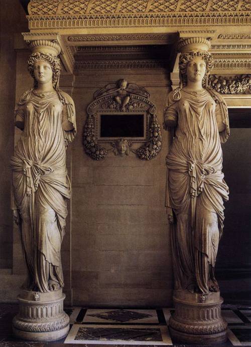 hismarmorealcalm:Jean Goujon  Salle des Cariatides  1555  Palais du Louvre