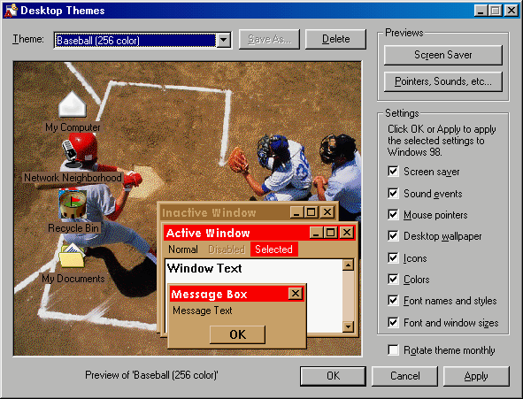 never-obsolete: Windows 98 - Desktop Themes