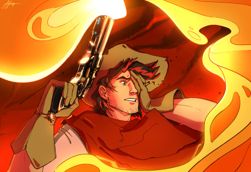 suzannart:Touchup and color on my young Jesse ink!  I heard he killed six people in the literal