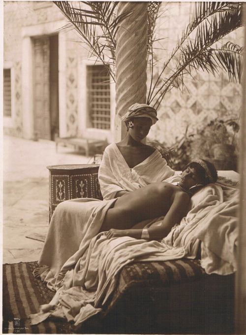 Two young girls, Tunis,  French protectorate of Tunisia, 1904by  Rudolf Lehnert et Ernst Landrock 