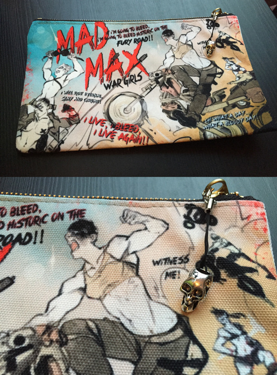 I got my war girls pouch :OOO I added a sick chrome skull charm to the zipper to