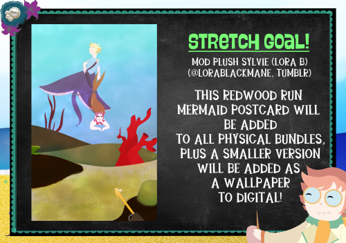  We reached the 1st goal! now all physical bundles will include this lil mermaid postcard, and as a 