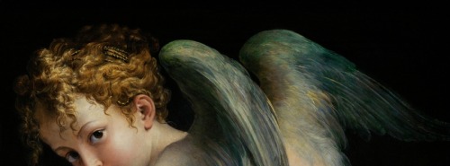 Parmigianino, Bow-carving Amor (detail), 1534-1535
