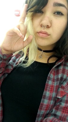 kittensplaypenshop:  kuii-kutabare:  Super stoked on my choker from kittensplaypenshop! Got the custom engraved choker with the medium silver pentagram charm add-on. I put the stickers from my package onto my phone ^-^   Super cute! &lt;3 I’m surprised